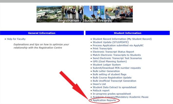 Registration/Student Records Page Image